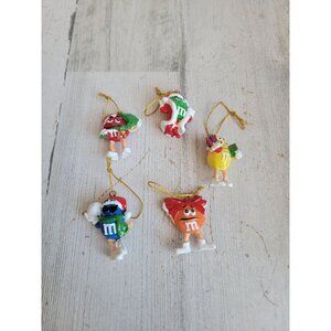 Mini M&M candy santa claus set ornament Xmas